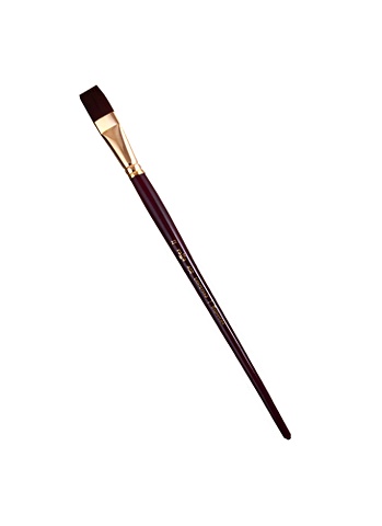 Кисть художественная №22 Вернисаж, синтетика бордовая, плоская, длинная ручка, Гамма ecobags коллекция для рынка авоська длинная ручка 22 дюйма черный 1 сумка