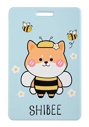 Чехол для карточек вертикальный Сиба-ину Пчелка (ДК2024-456) визитница 10 карточек сиба ину пвх
