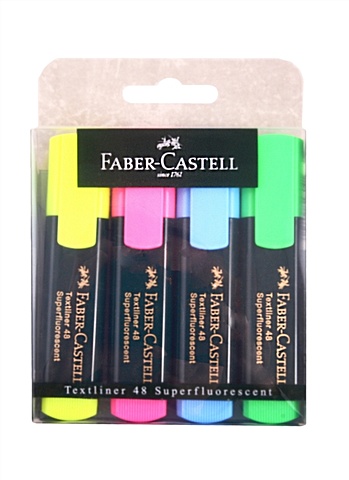 цена Текстовыделители Faber-Castell, 4 цвета