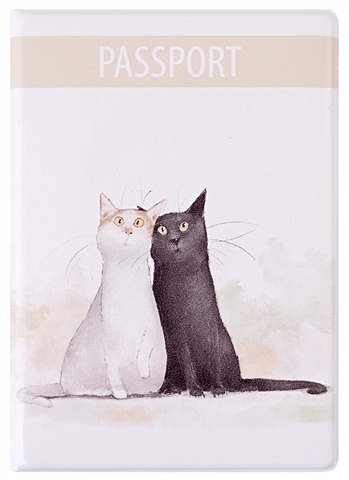Обложка для паспорта Коты Павлик и Валера (ПВХ бокс) набор для творчества картина по номерам коты павлик и валера