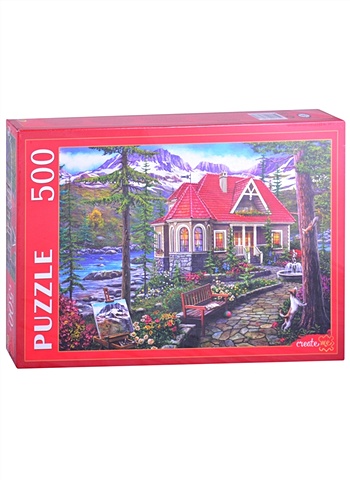 puzzle 500 элементов домик у горного озера п500 4129 1шт Пазл Красивый дом у озера, 500 элементов