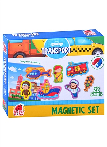 Магнитный набор с доской Транспорт / Transport магниты колобок серия магнитные истории
