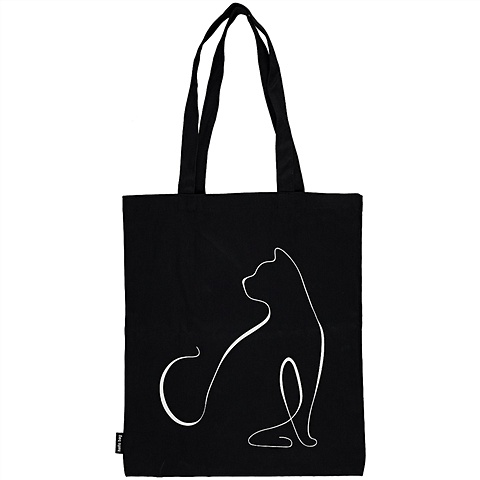 Сумка Кошка (линия) (черная) (текстиль) (40х32) (СК2021-132) сумка аниме девушка дзё черная текстиль 40х32 ск2021 159