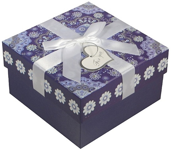 Коробка подарочная Орнамент синяя, 13*13*7,5см коробка подарочная орнамент синяя 13 13 7 5см
