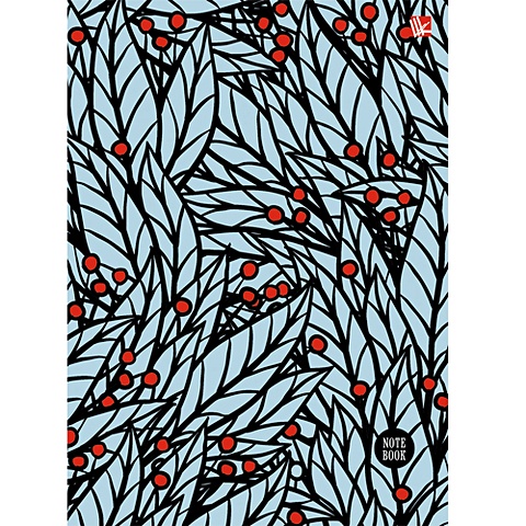 Орнамент Красные ягоды 80л. (132х186 ) КНИГИ ДЛЯ ЗАПИСЕЙ А5 (7БЦ С ПОРОЛОНОМ)