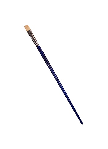 Кисть художественная №6 Манеж, синтетика упругая, плоская, длинная ручка, Гамма