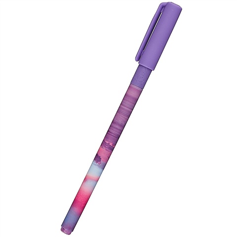 Ручка шариковая синяя Sunset vibes 0,5мм, резин.грип, ассорти, LOREX