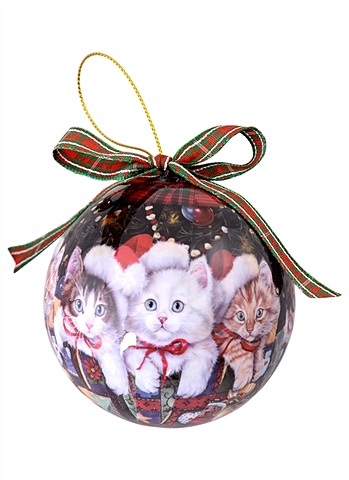 Елочный шар НГ Зимние котики (пластик) (7,5 см) (ПВХ Бокс) елочный шар диско шар ø6 см пластик красный
