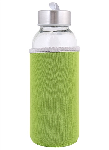 Бутылочка в чехле (зеленая) (стекло) (300мл)