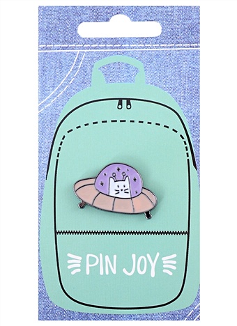 цена Значок Pin Joy Котик НЛО (металл) (12-08599-945)