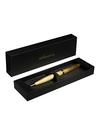 Ручка подарочная шариковая VIAREGGIO золотой корпус, карт. футл., Manzoni цена и фото