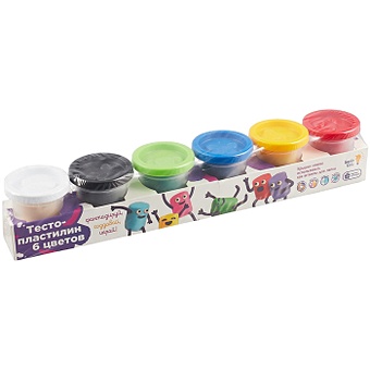 Набор для детского творчества «Тесто-пластилин», 6 цветов набор для детского творчества гамма классический 6 предметов 270420206 1254275
