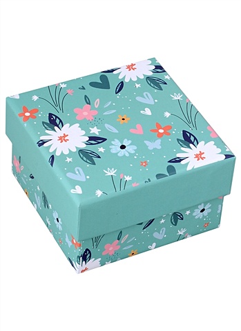 Коробка подарочная Цветы 9*9*5,5см, картон коробка подарочная красные цветы