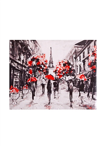 Холст с красками по номерам Черно-красный Париж, 30 х 40 см холст с красками по номерам рыжий кот 30х40 см осенний париж х 9122