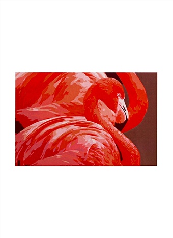 Раскраска по номерам на картоне А3 Прекрасные фламинго, 30х40 см цена и фото