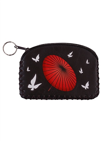 цена Кошелек на молнии Аниме: Японский зонтик и бабочки, 9 х 13 см