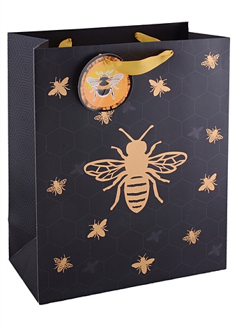 Пакет А4 26*32*12 Золотая пчела нейтр., бум., мат.пленка, тиснение, тег