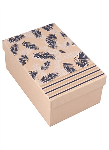 Коробка подарочная Перья 19*12.5*8см, картон коробка подарочная с днем рождения синяя 19 12 5 8см картон