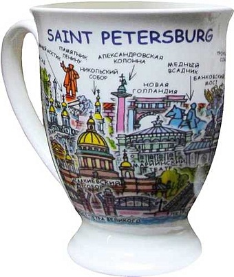 Кружка фарфоровая пиктограмма Санкт-Петербург, 350мл коллекционная подарочная кружка санкт петербург 500 мл