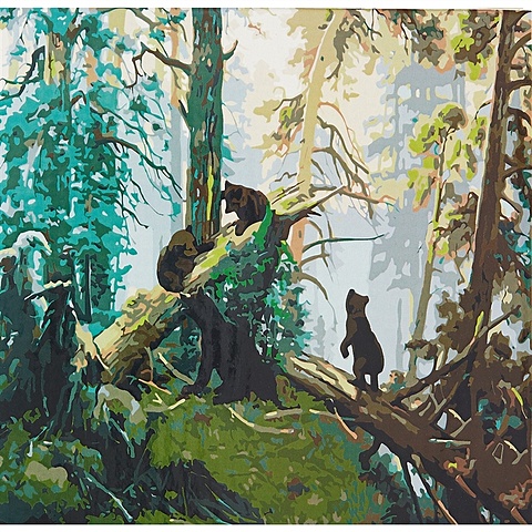 Холст с красками по номерам И.И. Шишкин. Утро в сосновом лесу, 40 х 50 см