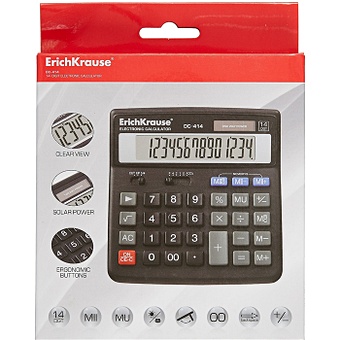 Калькулятор настольный 14-разрядов ErichKrause® DC-414, в коробке, ErichKrause
