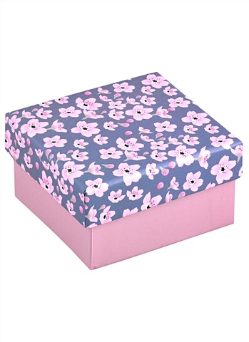Коробка подарочная Розовые цветы 9*9*5,5см, картон коробка подарочная hearts on black 9 9 5 5см картон