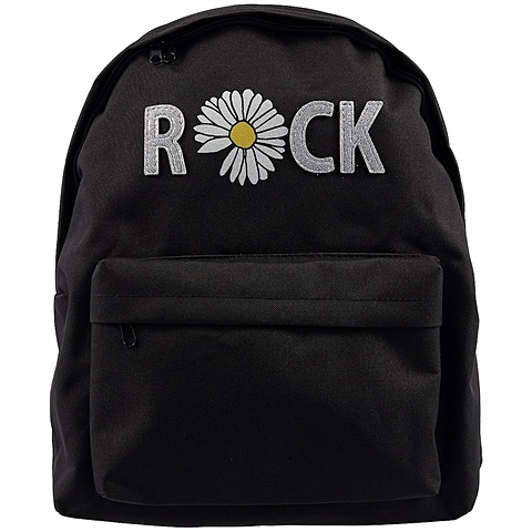 Рюкзак Rock с ромашкой 39*30*14 см, черный