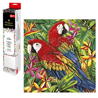 Набор для творчества. Алмазная мозаика Тропические птицы, 30 х 30 см набор для алмазной вышивки сделай сам набор для алмазной вышивки белая тигра