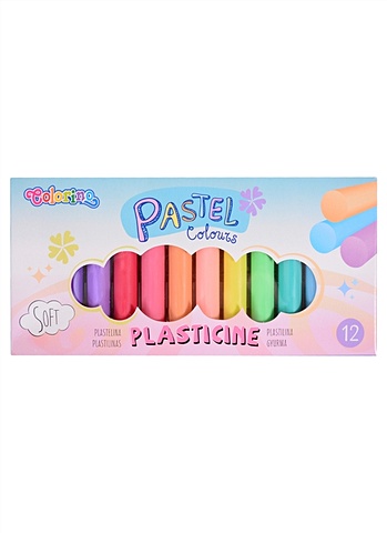 Пластилин 12цв Pastel Colours, к/к., Colorino краски акварельные 12цв pastel colours пл уп с к colorino