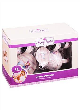 набор фарфоровой посуды для кукол зайка 9 предметов mary poppins 453168 Набор металлической посуды Макарон, 15 предметов