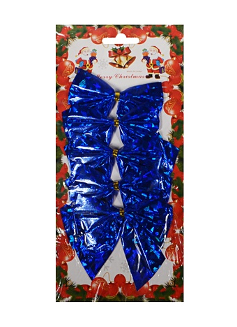 Украшение елочное Бантики синее море (5шт) (8см) (39187) елочное украшение коллекция богема 10 см lefard 158933