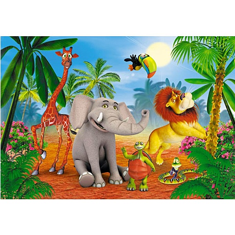 Волшебный мир. Веселые джунгли ПАЗЛЫ СТАНДАРТ-ПЭК волшебный мир динозаврики пазлы стандарт пэк