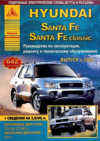 Hyundai Santa Fe / Santa Fe Classic 2000-2006 c 2007 TagAz с бензиновыми и дизельными двигателями. Эксплуатация. Ремонт. ТО bosal фаркоп hyundai 4237 a для hyundai santa fe 4x4 tagaz 2001 2006