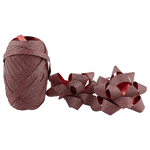 Набор для упаковки «Напыление бордо», 2 банта, лента набор для упаковки металлик красный 2 банта лента