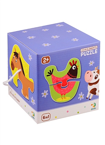 Пазл 2-3-4 элемента Домашние животные (англ) пазлы для детей из дерева набор 2 шт игра малышам птичка и бабочка