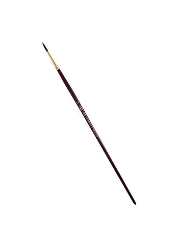 Кисть художественная №10 Вернисаж, синтетика бордовая, круглая, длинная ручка, Гамма