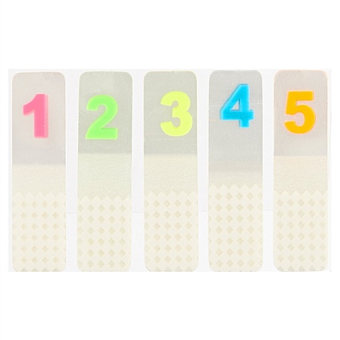 Набор самоклеящихся закладок «1 – 5», 5 блоков набор закладок самокл 5 20 листов в пласт блист буквы арт t0418 33