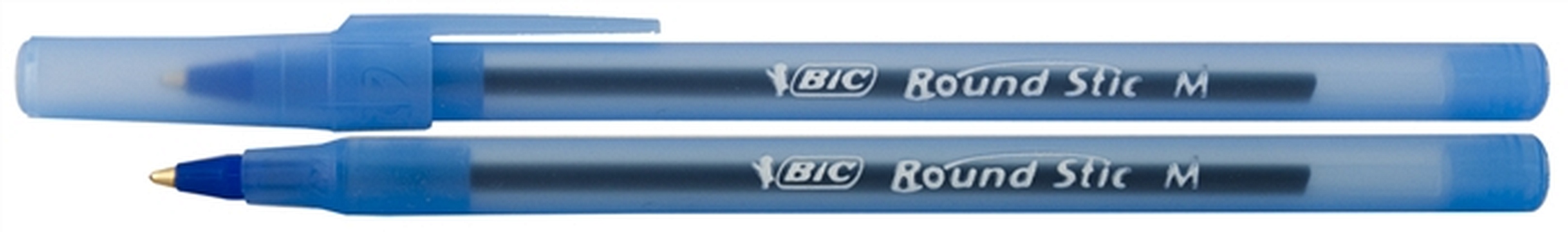 Ручка шариковая синяя Round stic 1,0мм, колпачок, BIC