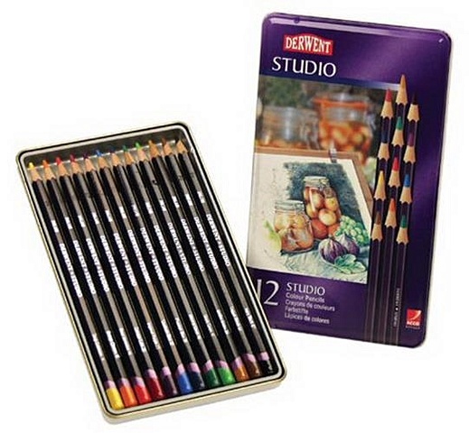 набор цветных карандашей деревянных зайка космонавт 12цв Набор цветных карандашей Studio 12цв в метал.упак
