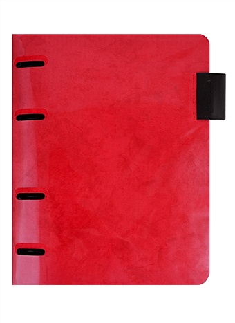 Папка-обложка для тетради со сменными блоками А5 Джинс Делавэ красный, 4 кольца