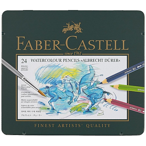 Акварельные карандаши ALBRECHT DÜRER®, набор цветов, в металлической коробке, 24 шт. карандаши художественные акварельные 60 цветов faber castell albrecht dürer® металлическая коробка