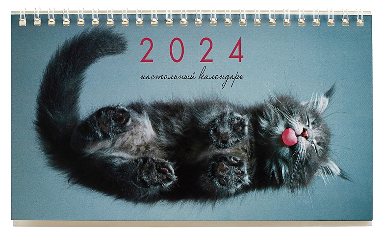 Календарь 2024г 210*120 Котики. 1 настольный, домик