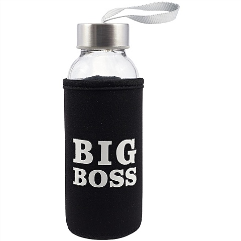 Бутылка в чехле с цветом Big boss (черная) (300мл) (стекло) бутылка в чехле с цветом спб нерпа с шарфом стекло 300мл