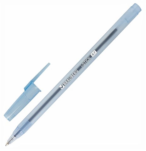 Ручка шариковая синяя i-STICK пишущ.узел 0,7мм, линия письма 0,35мм, 1 BRAUBERG ручка шариковая brauberg amber 0 7мм линия 0 35мм синяя корпус тониров оранжевый
