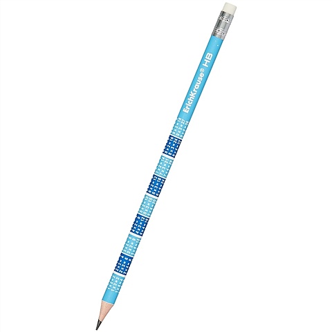 Карандаш ч/гр с ластиком 2х2 HB, круглый, ERICH KRAUSE карандаш механический 2 0 мм hb erich krause draft трёхгранный резиновый упор точилка микс