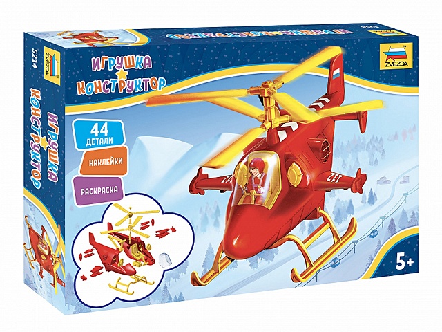 Игрушка - Конструктор Детский спасательный вертолет, 44 детали, 15см ТМ ZVEZDA цена и фото