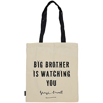 Сумка Big Brother Is Watching You (Дж. Оруэлл) (белая) (текстиль) (40х32) (СК2021-158)
