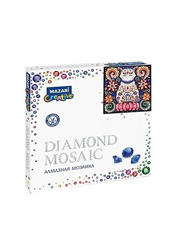 Алмазная мозаика MAZARI Сказочный кот 3 30х30см частичная выкладка, стразы разного размера алмазная мозаика на подрамнике 20х20 частичная выкладка кот