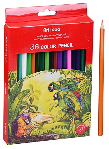 Карандаши цветные 36цв к/к, подвес, Art idea карандаши цветные 18цв к к подвес art idea