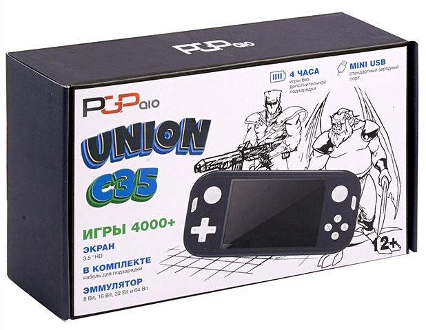 игровая приставка pgp aio union c35b mini usb кабель 64 бит 4000 игр синяя pgp aio 9560013 Игровая приставка PGP AIO Union C35a (серая)